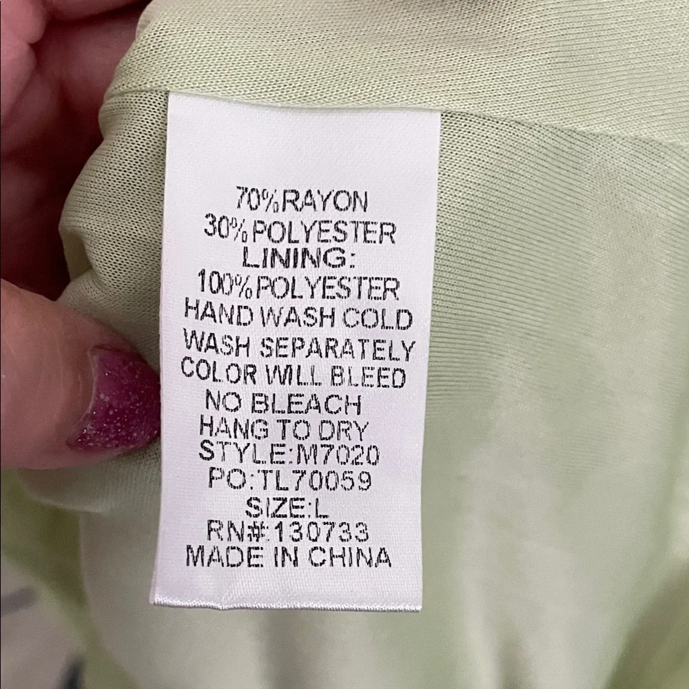 Umgee Sage Green Mini Dress with Front Button Detail and Tie Back - Picture 6 of 8